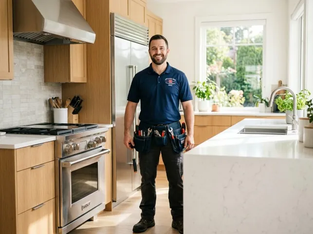 Appliance Repair Hero technician in a Athens, LA kitchen after an appliance repair